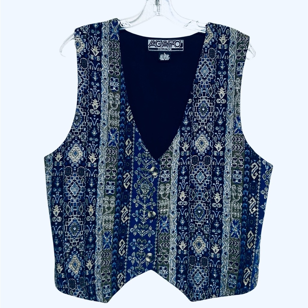 Agapo Collection Vintage Women's  Patterned Vest (unisex)